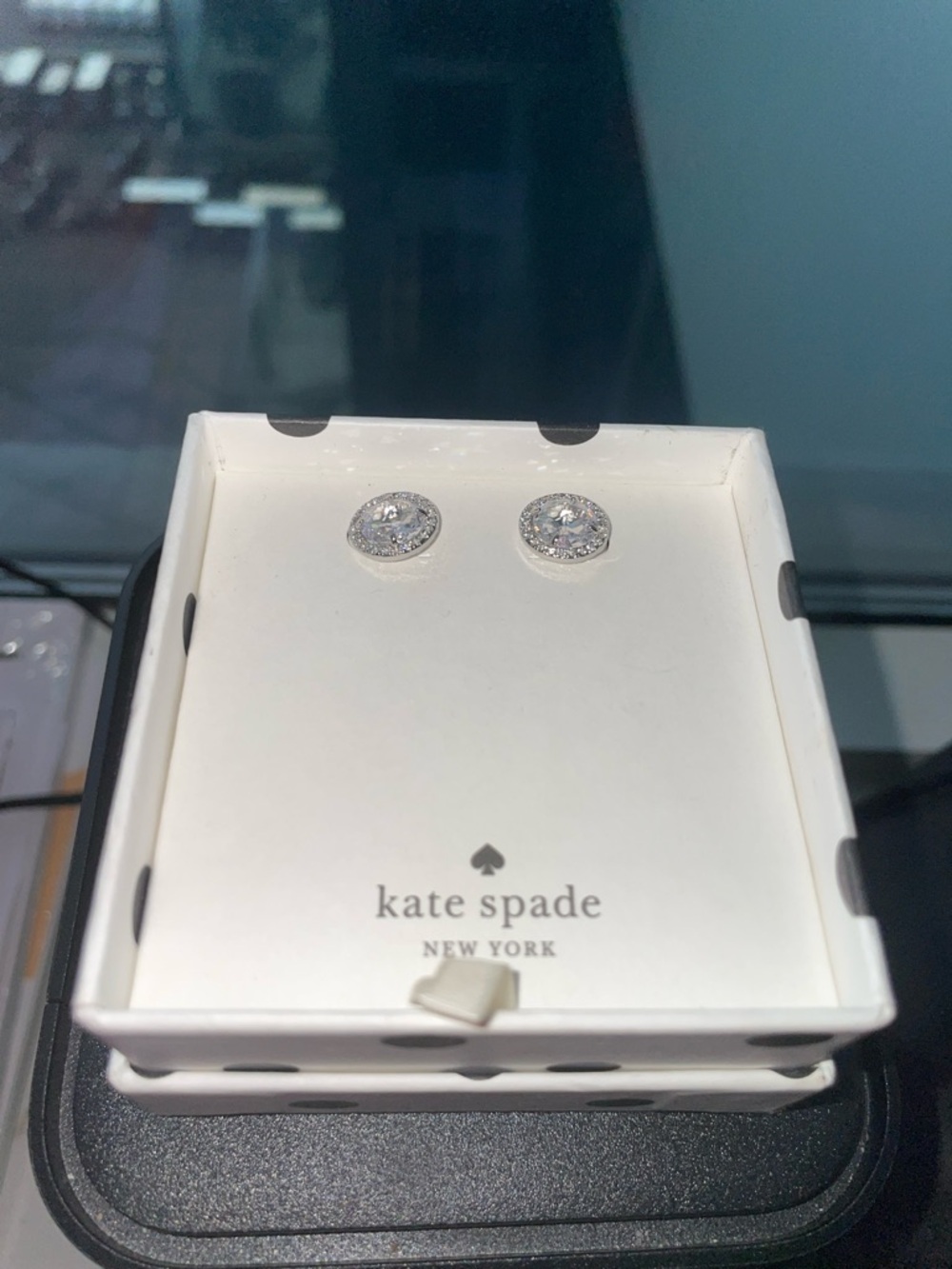 Kate Spade Clear Crystal Halo Stud Earrings - Picture 3 of 7